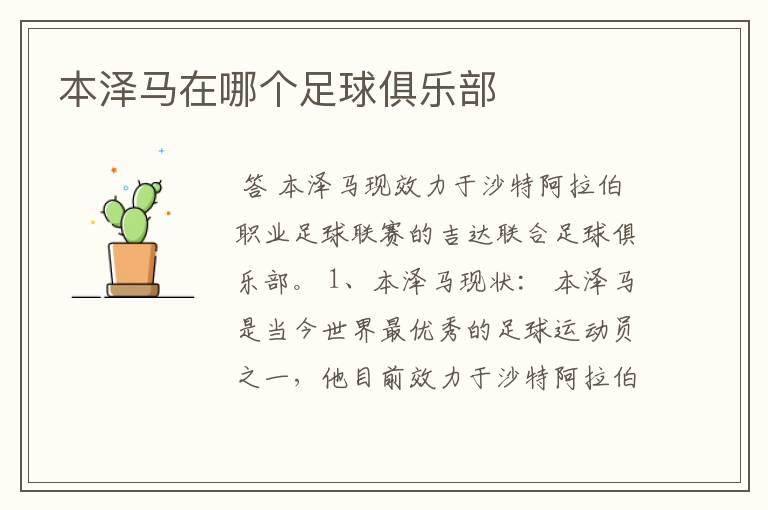 本泽马在哪个足球俱乐部