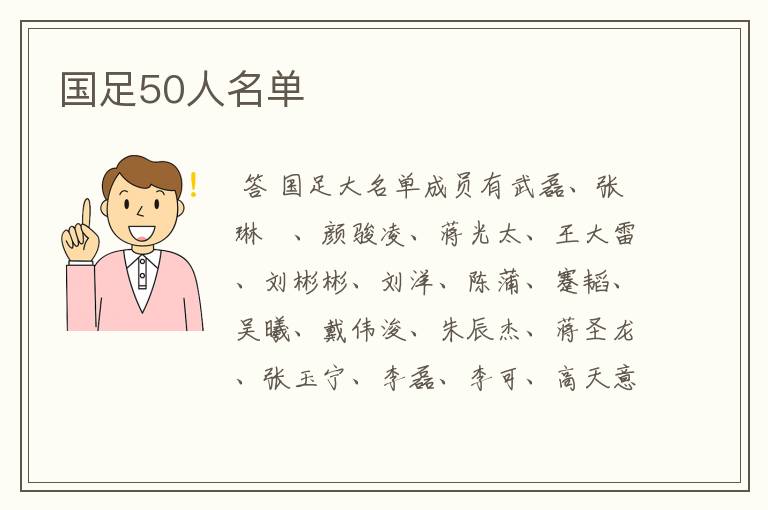 国足50人名单
