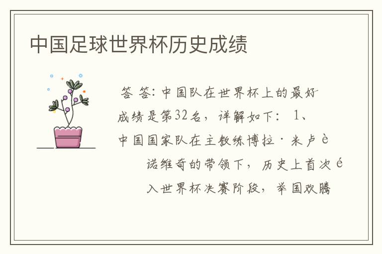 中国足球世界杯历史成绩