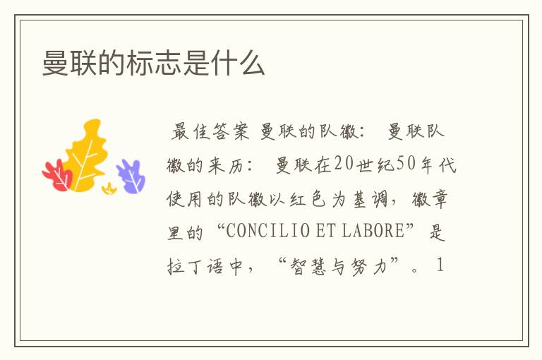曼联的标志是什么