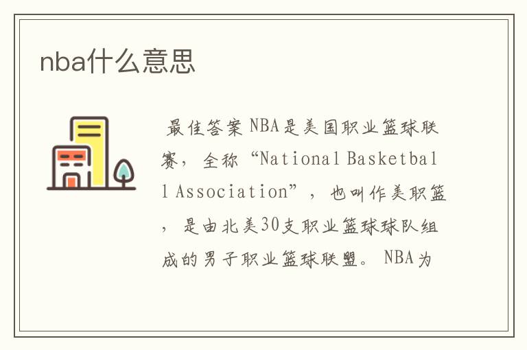 nba什么意思