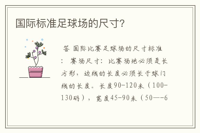 国际标准足球场的尺寸?