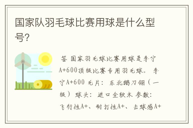 国家队羽毛球比赛用球是什么型号?