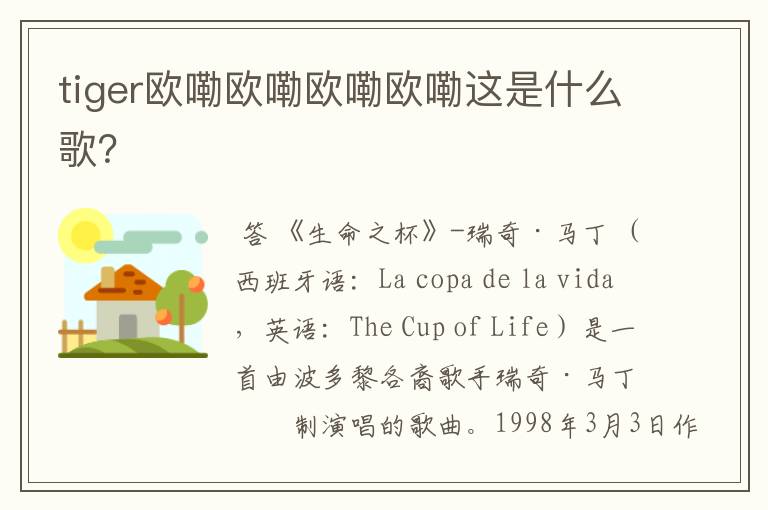 tiger欧嘞欧嘞欧嘞欧嘞这是什么歌?