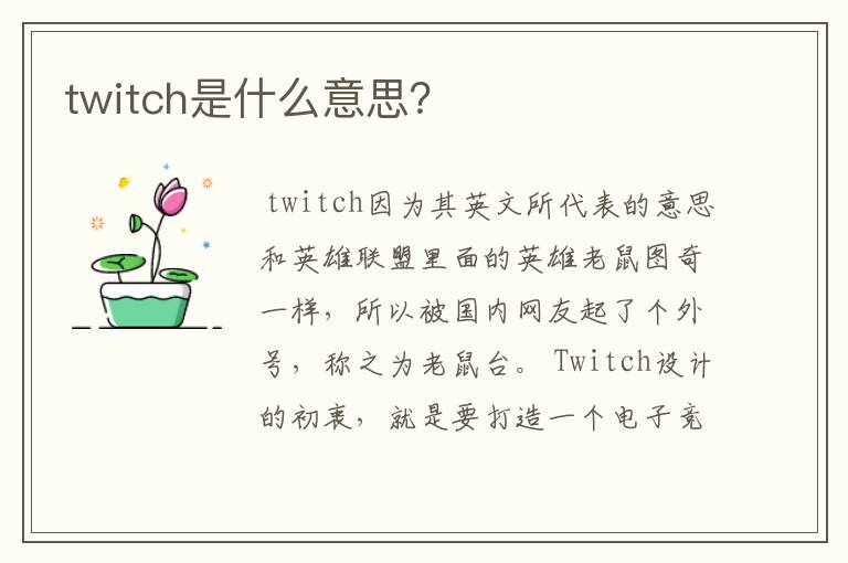 twitch是什么意思？