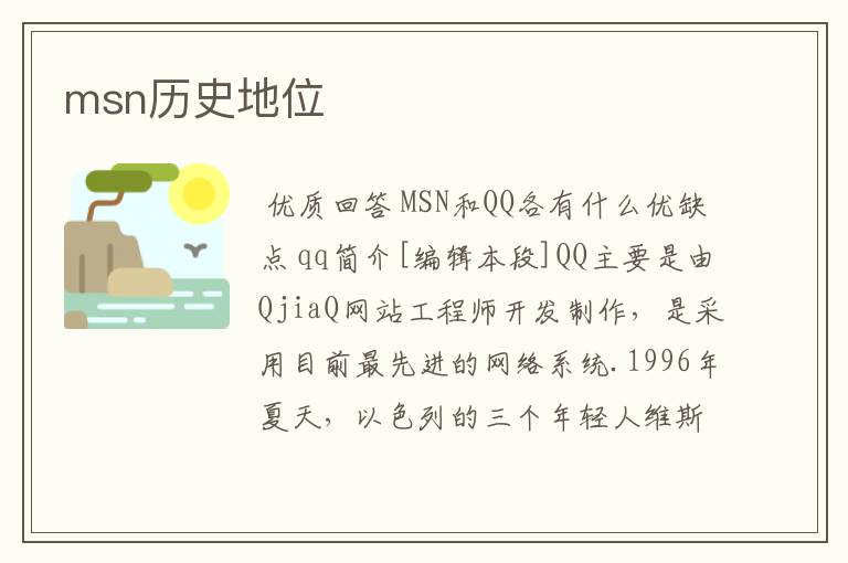 msn历史地位