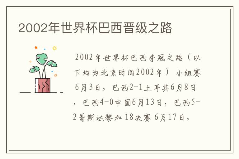2002年世界杯巴西晋级之路
