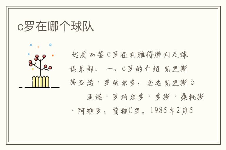 c罗在哪个球队