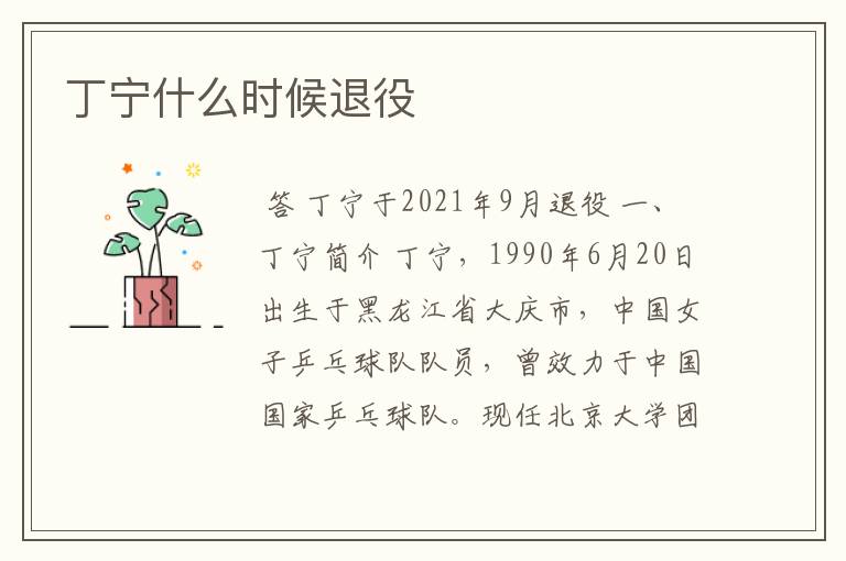 丁宁什么时候退役