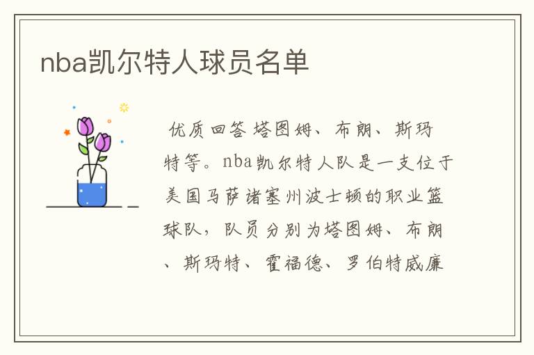 nba凯尔特人球员名单