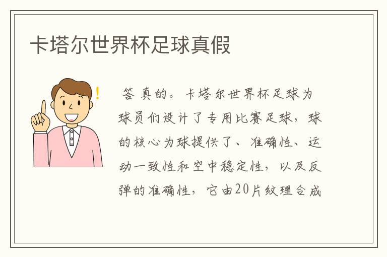 卡塔尔世界杯足球真假
