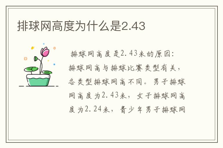 排球网高度为什么是2.43
