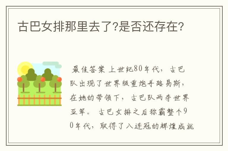 古巴女排那里去了?是否还存在?