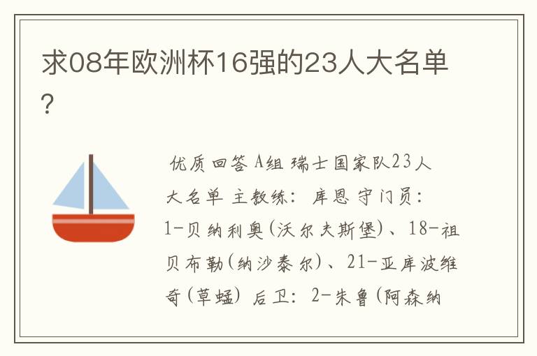 求08年欧洲杯16强的23人大名单?