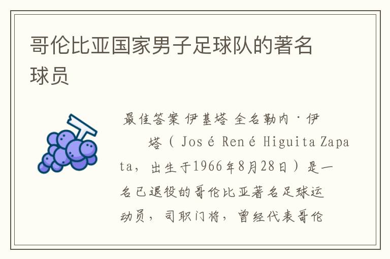 哥伦比亚国家男子足球队的著名球员