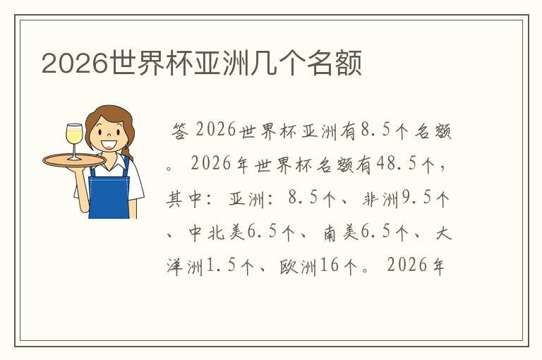 2026世界杯亚洲几个名额