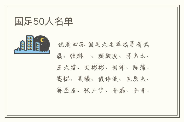 国足50人名单