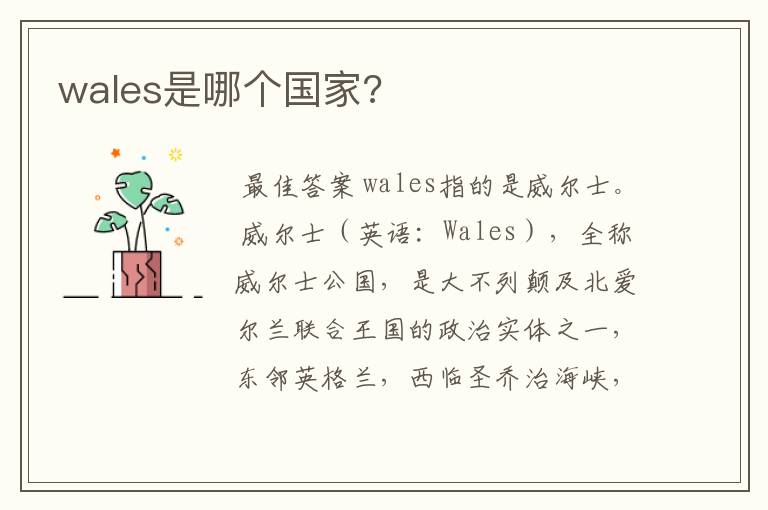 wales是哪个国家?