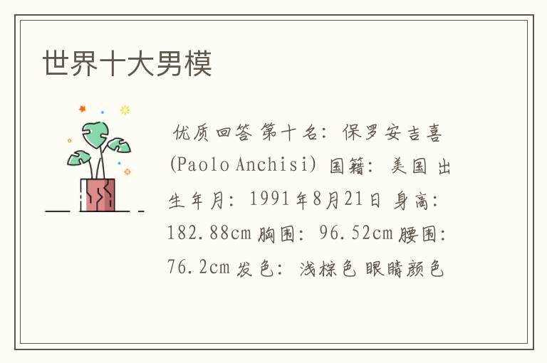 世界十大男模