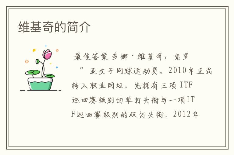 维基奇的简介