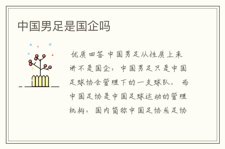 中国男足是国企吗