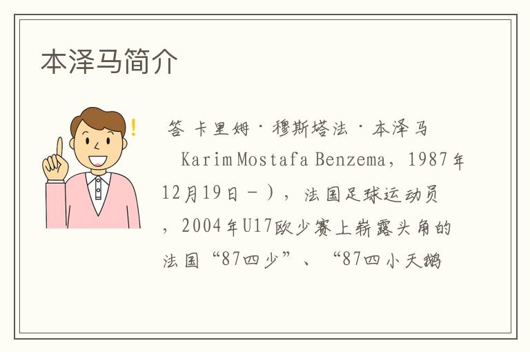 本泽马简介