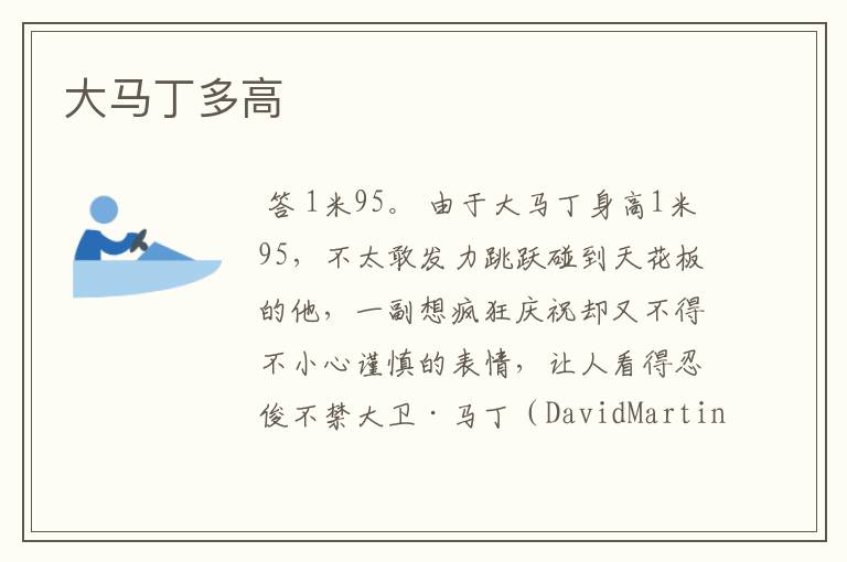 大马丁多高