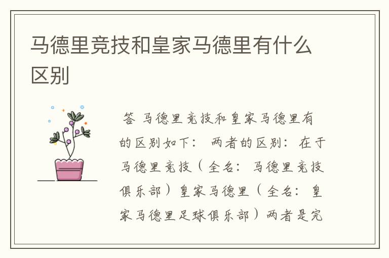 马德里竞技和皇家马德里有什么区别