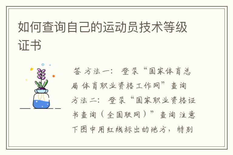 如何查询自己的运动员技术等级证书