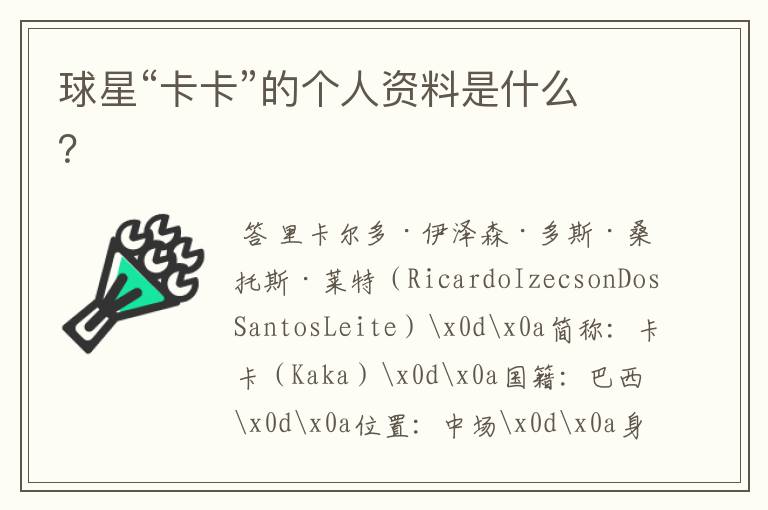 球星“卡卡”的个人资料是什么？