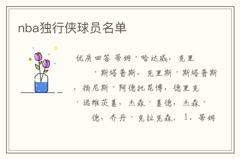 nba独行侠球员名单