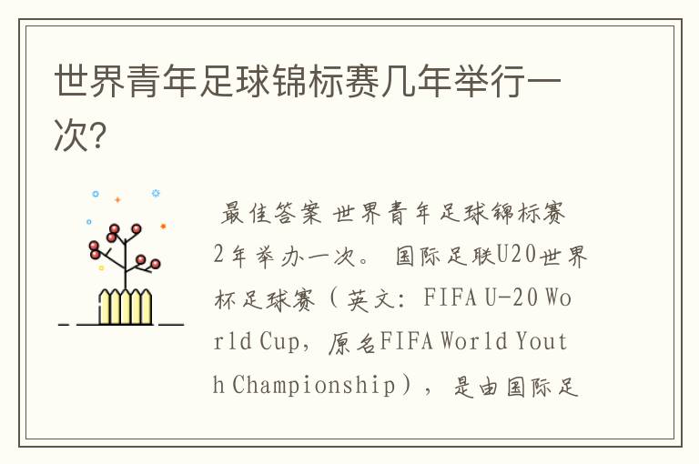 世界青年足球锦标赛几年举行一次?