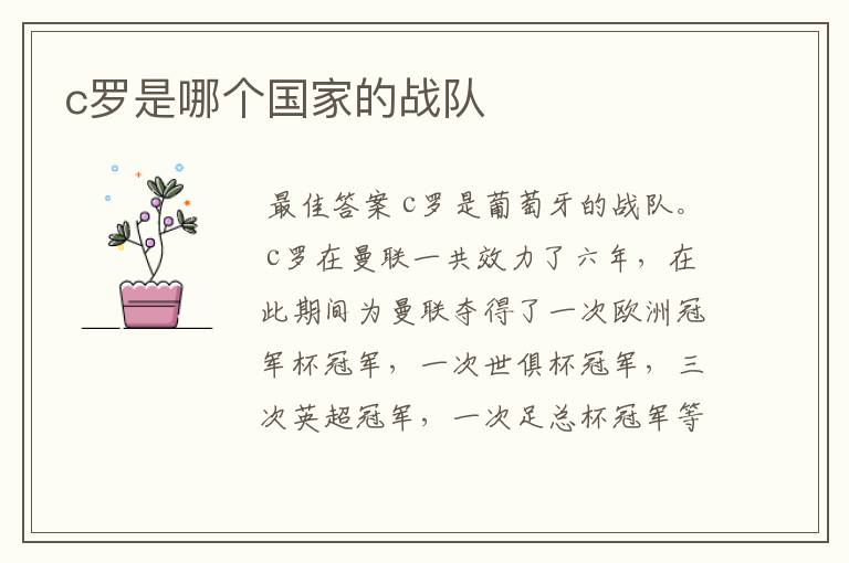 c罗是哪个国家的战队