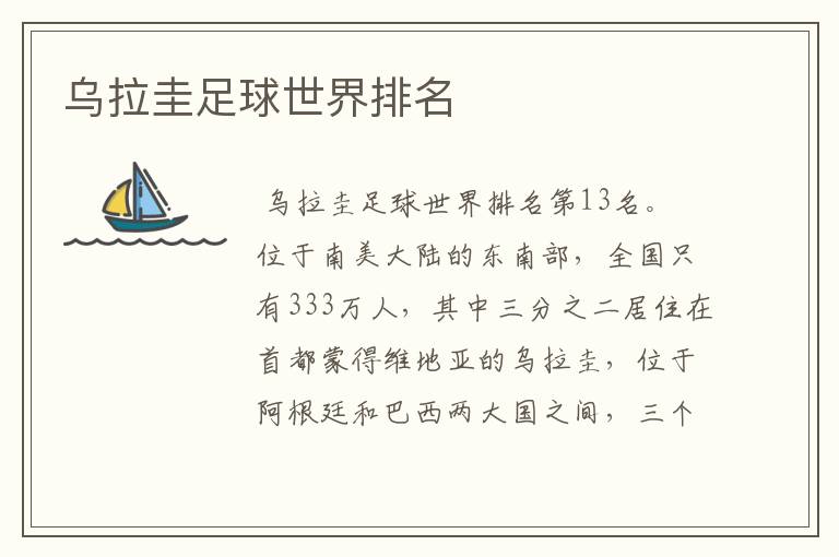 乌拉圭足球世界排名
