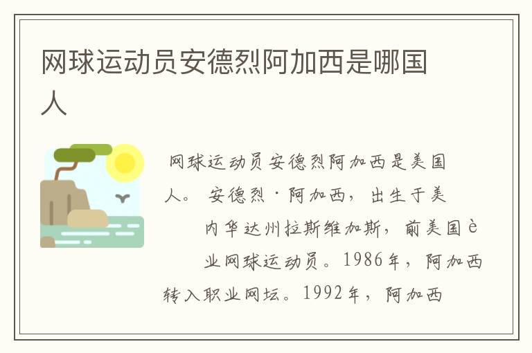 网球运动员安德烈阿加西是哪国人