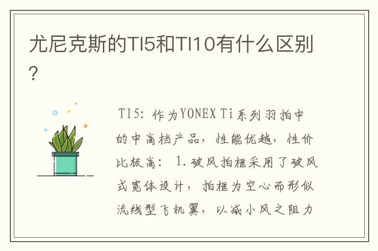 尤尼克斯的TI5和TI10有什么区别?