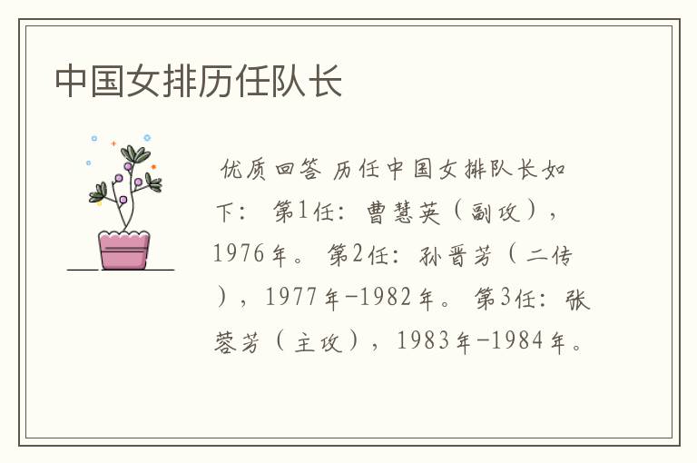 中国女排历任队长