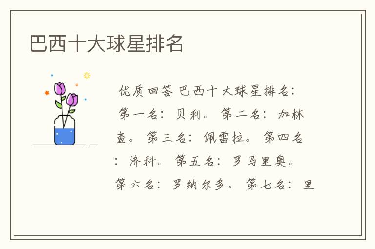 巴西十大球星排名