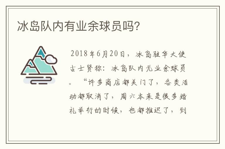 冰岛队内有业余球员吗?