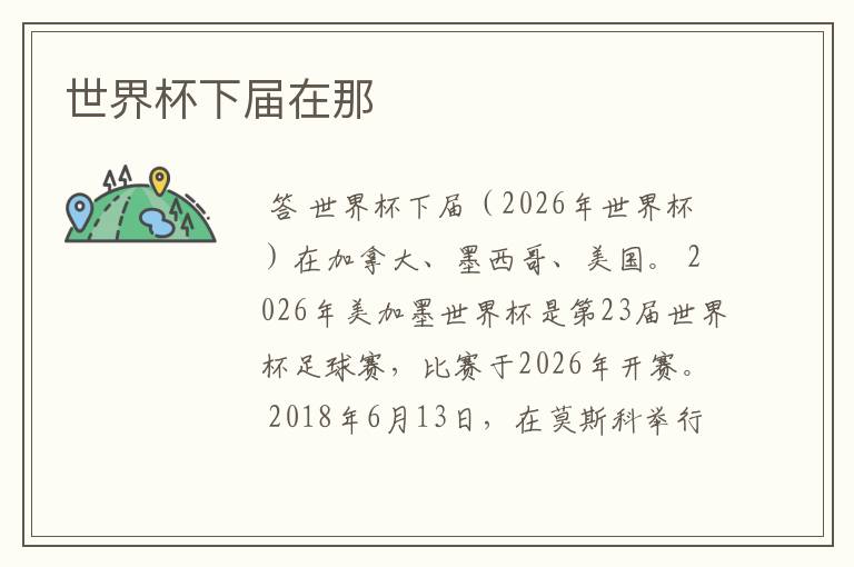 世界杯下届在那