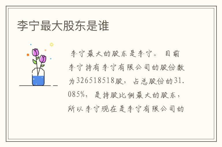 李宁最大股东是谁