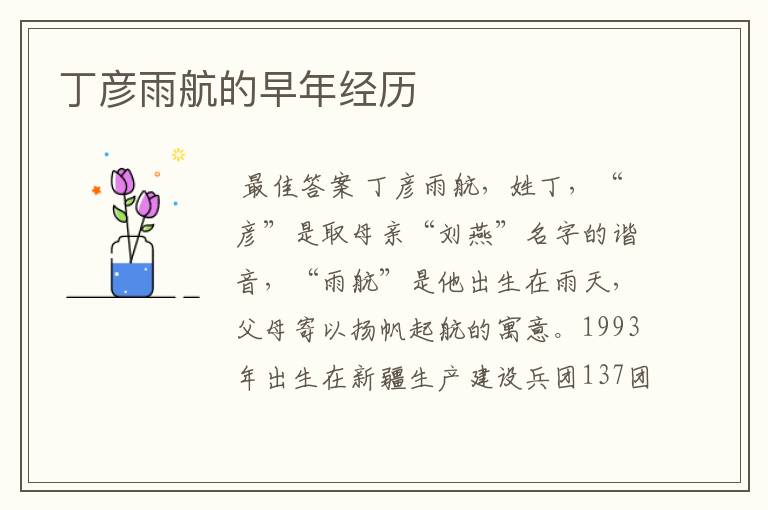丁彦雨航的早年经历