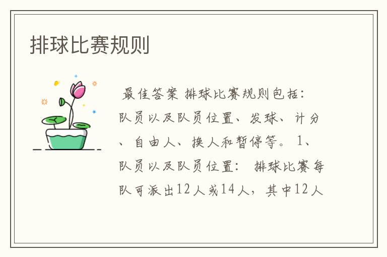 排球比赛规则