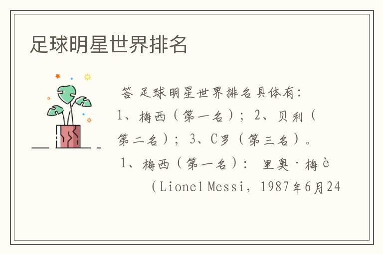 足球明星世界排名
