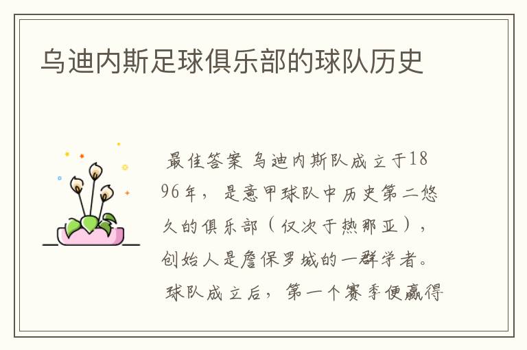 乌迪内斯足球俱乐部的球队历史