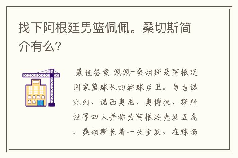 找下阿根廷男篮佩佩。桑切斯简介有么?