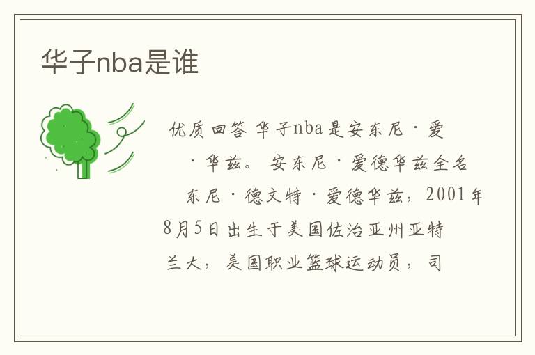 华子nba是谁