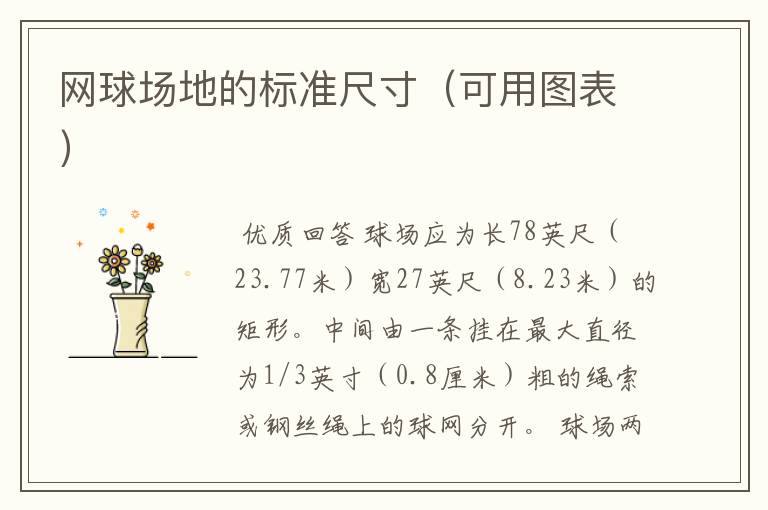 网球场地的标准尺寸(可用图表)