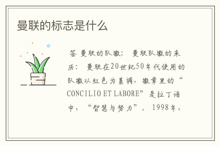 曼联的标志是什么