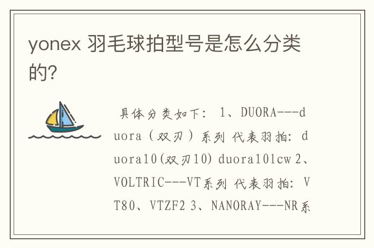yonex 羽毛球拍型号是怎么分类的?